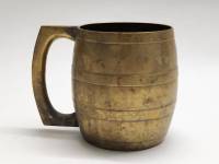 Пивная кружка бочонок винтаж Индия металл высота 10 см