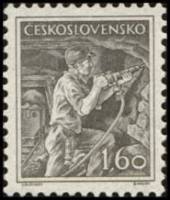 (1954-008) Марка Чехословакия "Шахтёр"   Профессии (Стандартный выпуск) III Θ