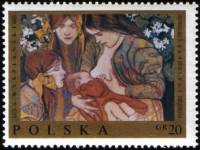 (1969-044) Марка Польша "Материнство (С. Выспяньский)"   Живопись Польши II Θ