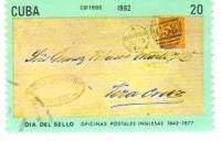 (1982-039) Марка Куба "Письмо из Англии"    День почтовой марки III O