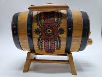 Бочонок для вина деревянный на подставке с краником 