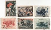 1945-21-26 Серия Набор марок 6 шт СССР  Великая Отечественная война II Θ