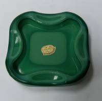 Пепельница из малахитового стекла Богемия Чехословакия (сост.на фото)