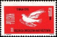 (1965-022) Марка Польша "Голубь мира"   20-летие окончания Второй мировой войны III Θ