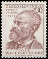 (1954-021) Марка Чехословакия "Антонин Дворжак"   Год чешской музыки II O