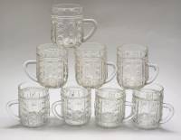 Квасные чайные пивные кружки хрустальные 8 штук СССР Высота 9 см