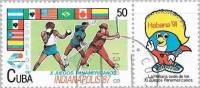 (1987-044) Марка + купон Куба "Эмблема"    Панамериканские игры в Индианаполисе III Θ