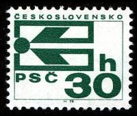 1976-043  Марка Чехословакия Символ почтового индекса   Марки из рулона (Стандартный выпуск) III Θ