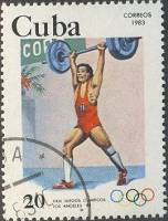 (1983-006) Марка Куба "Тяжёлая атлетика"    Летние ОИ 1984, Лос-Анджелес III Θ