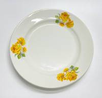 Тарелки десертные жёлтые розы, фарфор, 4 шт