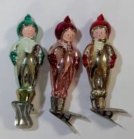 Набор ёлочных игрушек "Водолазы", 3 шт, стекло, 8 см., СССР (сост. на фото)