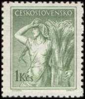 (1954-007) Марка Чехословакия "Крестьянка"   Профессии (Стандартный выпуск) I Θ