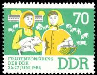 (1964-030) Марка Германия (ГДР) "Животноводы"    Женский конгресс III Θ