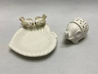 Тарелочка для колец и шкатулка в форме слона, фарфор