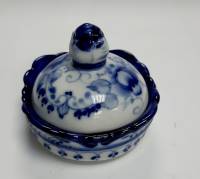 Солонка, фарфор, гжель, авторская работа.