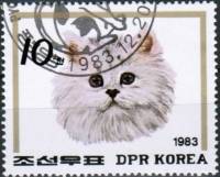 (1983-148) Марка Северная Корея "Кошка белая"   Кошки III Θ