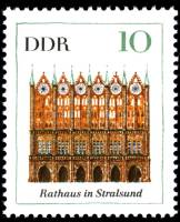(1967-002) Марка Германия (ГДР) "Ратуша Штральзунда"    Архитектура ГДР III Θ