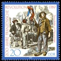 (1989-047) Марка Германия (ГДР) "Знаменосец"    Французкая революция II Θ