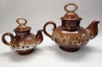 Чайник заварочный и Чайник доливной керамика майолика 
