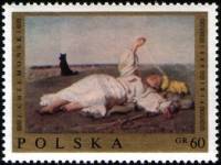 (1969-046) Марка Польша "Бабье лето (Ю. Хелмоньский)"   Живопись Польши III Θ