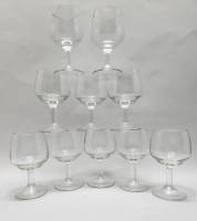 Бокалы коньячные 10 шт стекло (сост. на фото)