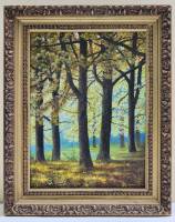 Картина Деревья в лесу пейзаж в раме масло 51 х 41 см