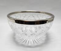 Салатник хрусталь стальной ободок (сост. на фото)