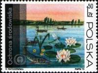 (1973-038) Марка Польша "Кувшинки"    Охрана окружающей среды I Θ