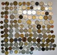 Набор иностранных монет, разные страны, разные года, разные номиналы, 145 штук