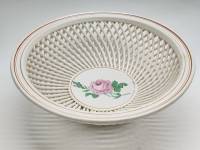 Фруктовница сухарница плетеный фарфор Кировский завод СССР винтаж 1940-е