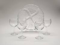 Менажница 4 секции и 4 болала стекло