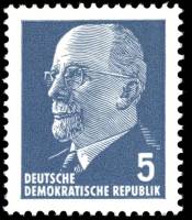 (1961-039) Марка Германия (ГДР) "Вальтер Ульбрихт"  синяя  Председатель Гос. совета II O