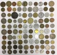 Набор иностранных монет, разные страны, года, номиналы, 100 шт. (сост. на фото)