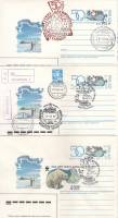 1987-118 Конверт ХМК с ОМ СССР Станция Северный Полюс-1 50 лет  5 шт ,  Разн виды гашения