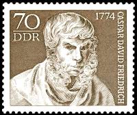(1974-057) Марка Германия (ГДР) "Автопортрет"    Каспар Давид, живопись III Θ