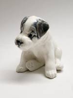 Статуэтка фигурка Щенок собака фаянс кракелюр ЗИК Конаково СССР высота 11 см