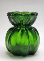 Ваза Мешочек Лето цветное зеленое стекло СССР комбинат Победа 1960-1980-е автор Н. Тимофеева