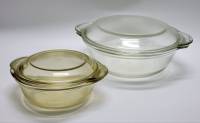 Кастрюли 2 штуки с крышками жаропрочное стекло 24 х 12 см и 17 х 10 см