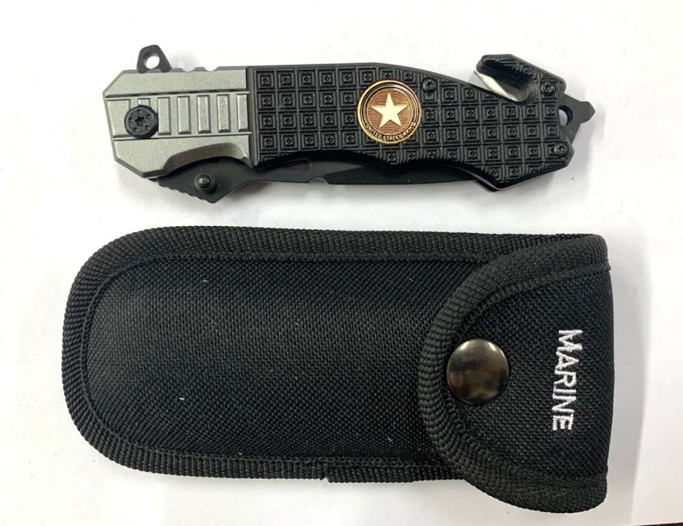 Нож складной Marine с чехлом Новый  