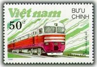 (1988-087) Марка Вьетнам "Локомотив Т3-136, СССР"    Локомотивы III Θ