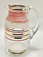 Кувшин графин стеклянный матовый позолота СССР 21 см 