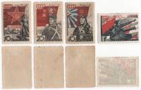 1938-09 10 12 15 Серия Набор марок 4 шт СССР  20 лет Красной Армии и ВМФ III O