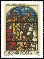 (1972-090) Марка Венгрия "Посланник Арпада"    Витражи II Θ