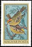 (1973-024) Марка Венгрия "Красноголовый королёк"    Певчие птицы II Θ