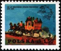 (1974-013) Марка Польша "Почтовая карета"    100 лет ВПС III Θ