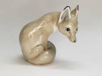 Статуэтка фарфоровая Лиса Артель Прогресс СССР высота 11,5 см