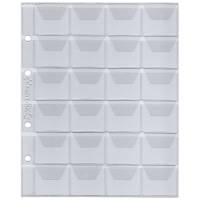 Лист прозрачный для монет формата Оптима A24 на 24 ячейки с карманами. Производство Нумизмания