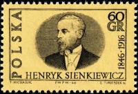 (1966-012) Марка Польша "Г. Сенкевич"   120 лет со дня рождения Г. Сенкевича II Θ