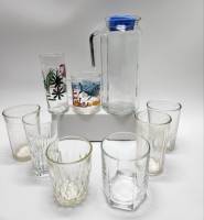 Графин с крышкой и 8 стаканов стекло