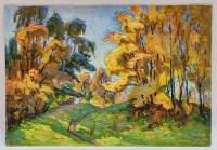 Картина Тулаев В. Н. 1987 г. Осенний пейзаж № 1 масло картон 35х25 см